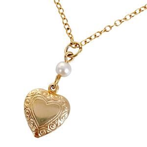 Sarah Coventry Y2K Heart Charm Choker Necklace Gold Tone Valentines 14" Chain